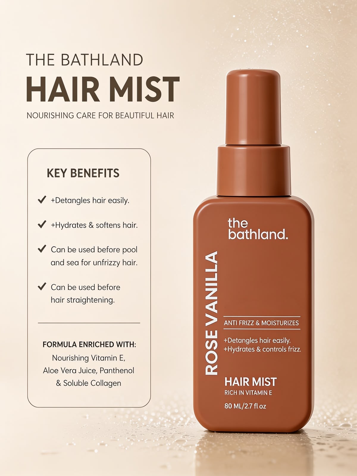Rose vanilla Detangling Hair Mist - limited edition